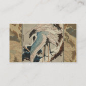 Carte De Visite Grues sur un pin couvert de neige Hokusai (Dos)