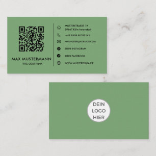Carte De Visite Grüne QR Code Visitenkarte Selbst Gestalten