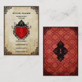 Carte De Visite Grunge Ace of Hearts (Devant / Derrière)