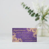 Carte De Visite Grunge baroque pourpre élégante de la Renaissance (Debout devant)