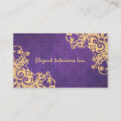 Carte De Visite Grunge baroque pourpre élégante de la Renaissance (Dos)
