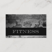 Carte De Visite Grunge Black Fitness Personal Trainer (Devant)