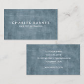 Carte de visite Grunge bleu ardoise (Devant / Derrière)