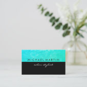 Carte De Visite Grunge Bleu Noir Deux Tons (Debout devant)