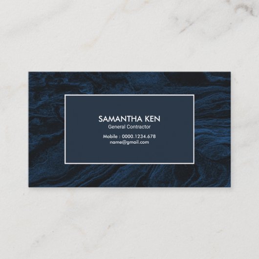 Carte de visite grunge bleu vif du Général (Devant)