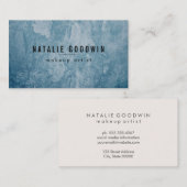 Carte De Visite Grunge Blue Contemporary (Devant / Derrière)
