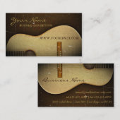 Carte De Visite Grunge classique élégante de cru de guitare (Devant / Derrière)