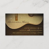 Carte De Visite Grunge classique élégante de cru de guitare (Dos)