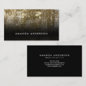 Carte De Visite Grunge contemporain blanc et or (Devant / Derrière)