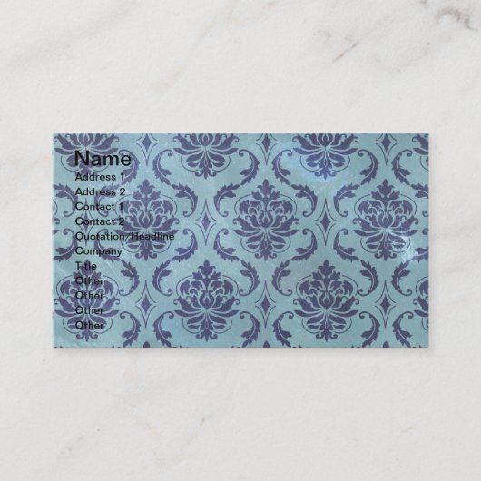 Carte De Visite Grunge Damask (Devant)