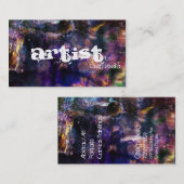 Carte de visite grunge d'artiste abstrait - (Devant / Derrière)