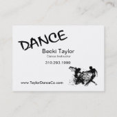 Carte De Visite Grunge de danse - chorégraphe, danseur, (Dos)