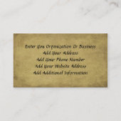 Carte de visite grunge de grand mâle de Camoflage (Dos)