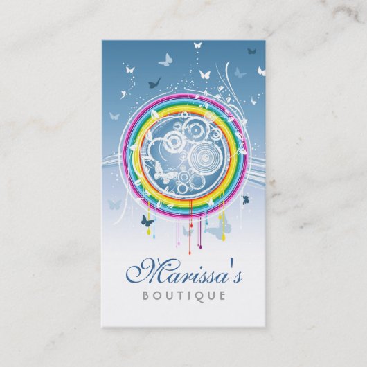 Carte de visite grunge de papillons (Devant)