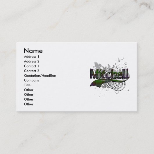 Carte De Visite Grunge de tartan de Mitchell (Devant)