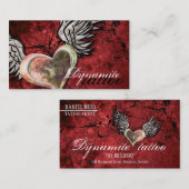 Carte de visite grunge de tatouage d'ailes de (Devant / Derrière)