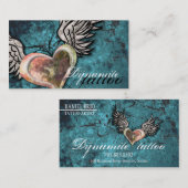 Carte de visite grunge de tatouage d'ailes de (Devant / Derrière)