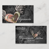 Carte de visite grunge de tatouage d'ailes de (Devant / Derrière)