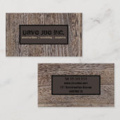 Carte De Visite grunge en bois de charpente Construction (Devant / Derrière)