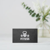 Carte De Visite Grunge Fitness Personal Trainer Kettlebell Barbell (Debout devant)