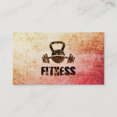 Carte De Visite Grunge Fitness Personal Trainer Kettlebell Barbell (Devant)