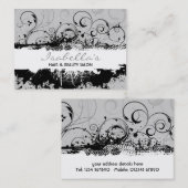 Carte de visite grunge floral (Devant / Derrière)