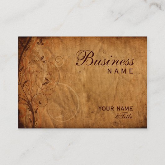 Carte de visite grunge floral (Devant)