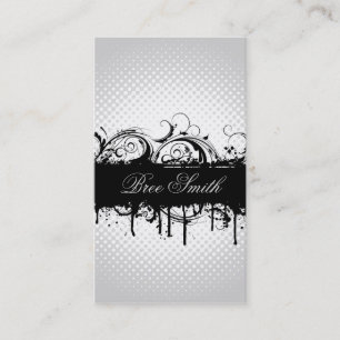 Carte de visite grunge floral