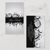 Carte de visite grunge floral (Devant / Derrière)