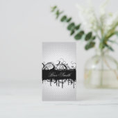 Carte de visite grunge floral (Debout devant)