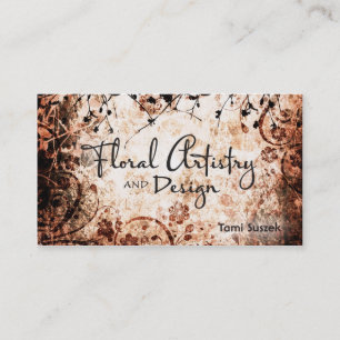 Carte de visite grunge floral