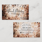 Carte de visite grunge floral (Devant / Derrière)