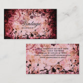 Carte de visite grunge floral (Devant / Derrière)