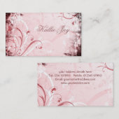 Carte de visite grunge floral (Devant / Derrière)