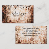Carte de visite grunge floral (Devant / Derrière)