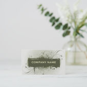 Carte de visite grunge floral (Debout devant)