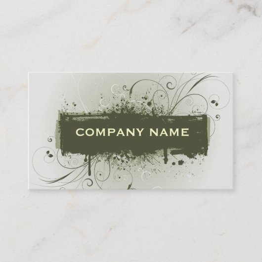 Carte de visite grunge floral (Devant)