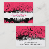 Carte de visite grunge floral (Devant / Derrière)