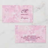Carte de visite grunge floral de monogramme (Devant / Derrière)