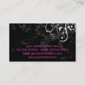 Carte de visite grunge floral de monogramme (Dos)