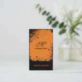 Carte de visite grunge floral de monogramme (Debout devant)