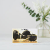 Carte De Visite Grunge géniale du DJ de disque d'écouteurs (Debout devant)