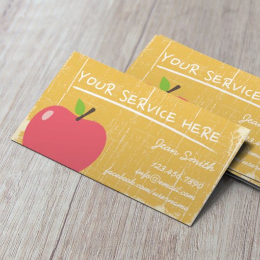 Carte De Visite Grunge Gold Wood Texture & Big Apple