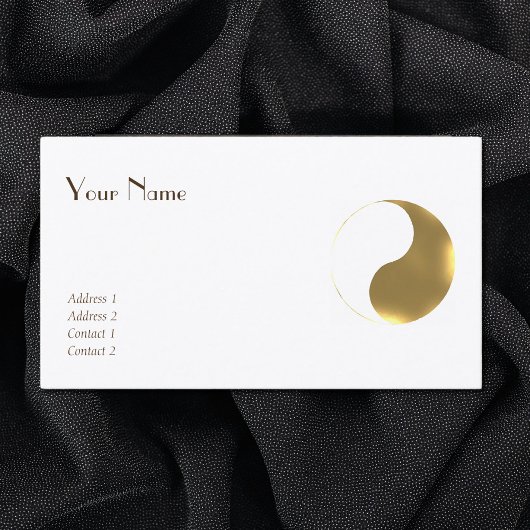 Carte De Visite Grunge golden&white yin yang