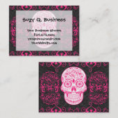 Carte De Visite Grunge gothique de sucre de roses indien de roses (Devant / Derrière)