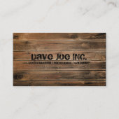 Carte De Visite grunge grange bois Construction menuiserie (Devant)