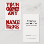 Carte De Visite Grunge gras (rouge) (Devant / Derrière)