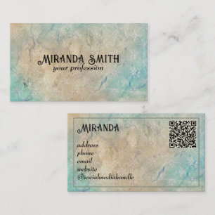 Carte De Visite Grunge Grey Code QR personnalisé Vintage