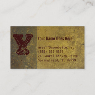 carte de visite grunge, gris, jaune et Bourgogne