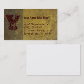 carte de visite grunge, gris, jaune et Bourgogne (Devant / Derrière)